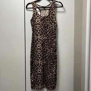 NWOT leopard print racer back dress